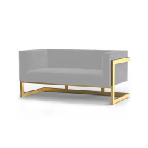 Диван Mendoza серый с золотом каркасом двухместный