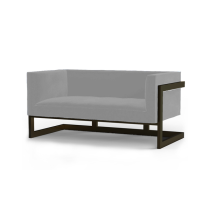 Диван Mendoza серый с черным каркасом двухместный