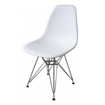 Стул Eames белый хромированный